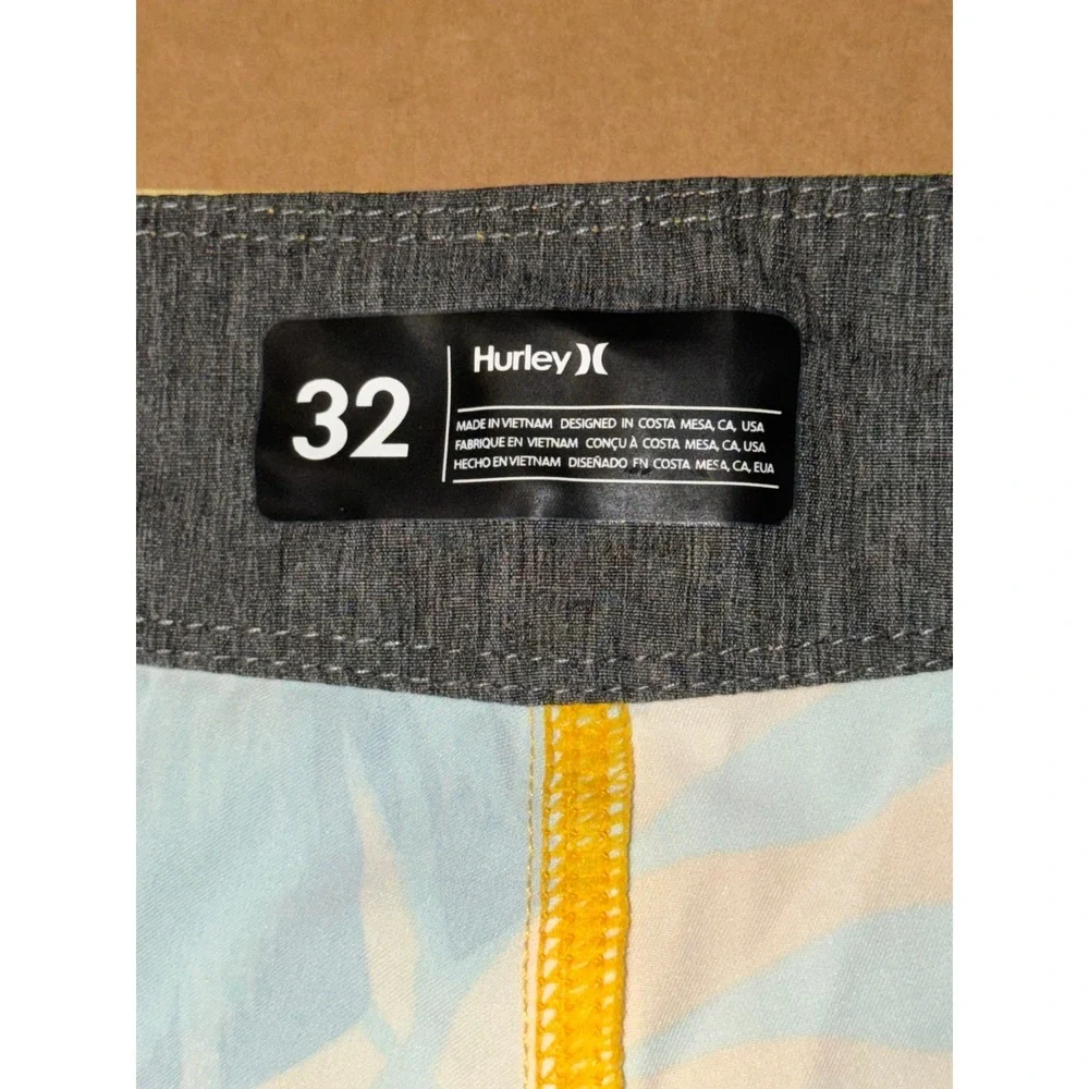 Hurley Men's Phantom Board Shorts Yellow Floral Swim Trunks, Size‎ 32, NWT